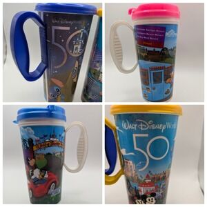 Disney Parks Walt Disney World 50th Anniversary Rapid Fill Refillable Mugs Lot 4